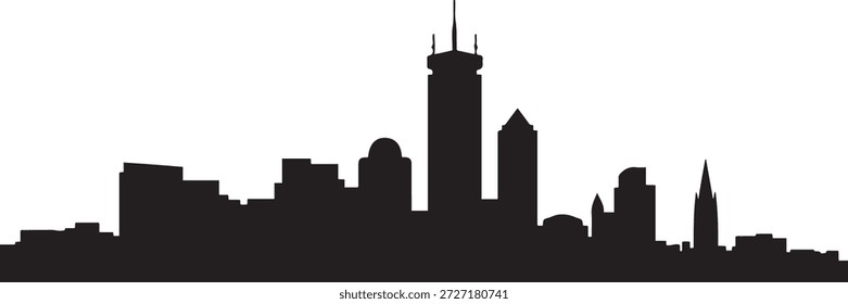 El horizonte de Boston. silueta de Vector de diseño negro
