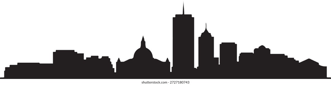 El horizonte de Boston. silueta de Vector de diseño negro
