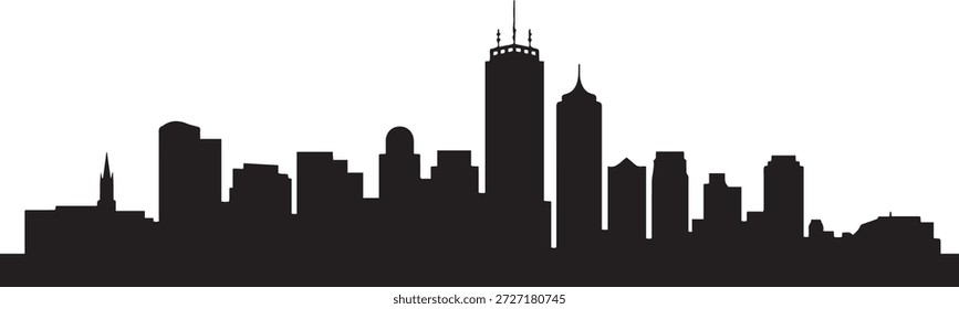 El horizonte de Boston. silueta de Vector de diseño negro

