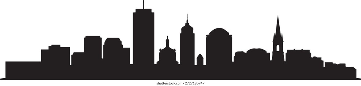 O horizonte de Boston. design Vetor silhueta preta
