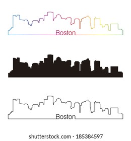 Boston Skyline Outline Images Stock Photos Vectors Shutterstock