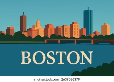 The Boston skyline, set against the backdrop of the Boston Harbor, offers a dynamic blend of modern cityscape and rich American history