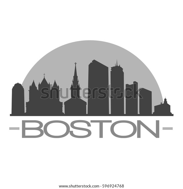 Boston Skyline Silhouette Skyline Stamp Vector Stock Vector (Royalty ...