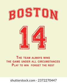 Boston Slogan Typography Tee illustraton vector 