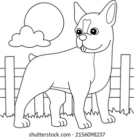 Boston Terrier Dog Coloring Page for Kids