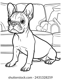 Boston Terrier dog coloring page for kids