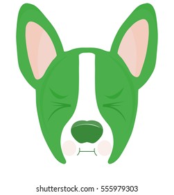 Boston Terrier Dog Emoji Nauseated Puke Face