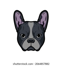 Logo de la mascota de la cabeza del perro de Boston terrier, ilustración del vector eps.10