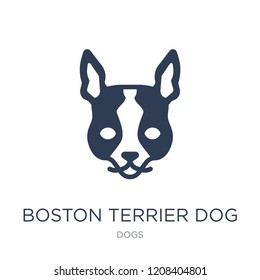 Boston Terrier dog icon. Trendy flat vector Boston Terrier dog icon on white background from dogs collection, vector illustration can be use for web and mobile, eps10