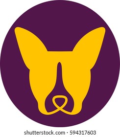 Boston Terrier dog line art logo design icon for pet lovers