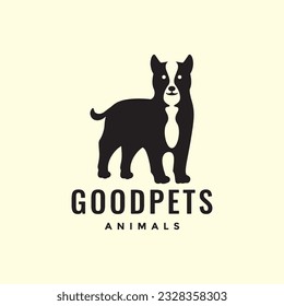 boston terrier dog pets looking vintage hipster simple mascot logo icon vector illustration