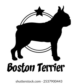 Boston Terrier. dog silhouette,  dog, dog breeds, logo, vector, silhouette, logo design, animal, illustration, icon, sign, design, black,  symbol, pet