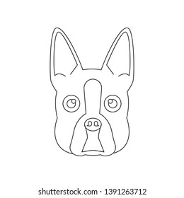 Boston terrier face icon. Element of dog for mobile concept and web apps icon. Outline, thin line icon for website design and development, app development