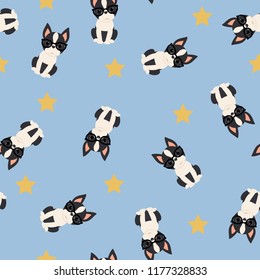 Boston terrier seamless vector pattern/wallpaper.