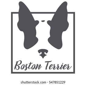 Boston Terrier Silhouette Logo or branding Concept