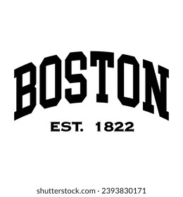 Boston text effect vector. Editable college t-shirt design printable text effect vector