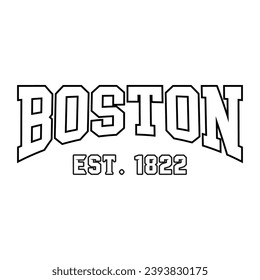 Boston text effect vector. Editable college t-shirt design printable text effect vector