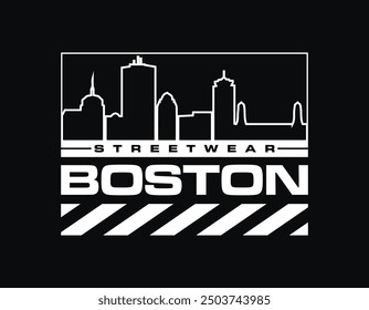 Boston themed t shirt design, urban streetwear design for t shirt poster hoodie and more, suitable for screen printing