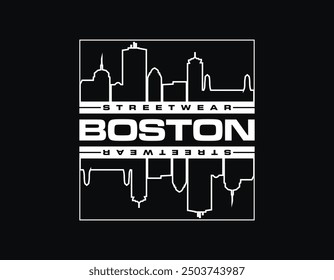 Boston themed t shirt design, urban streetwear design for t shirt poster hoodie and more, suitable for screen printing