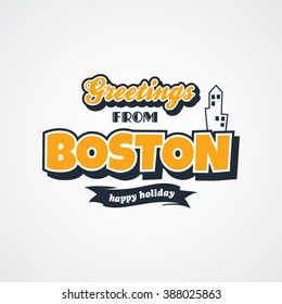 Boston - Touristic Greeting Card Theme