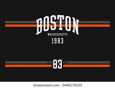 Boston t-shirt and apparel designs. Vector illustration.