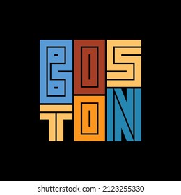 Boston Typography poster. T-shirt fashion Design. Template for poster, print, banner, flyer.