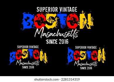 Vector gruñón del eslogan de la tipografía de Boston