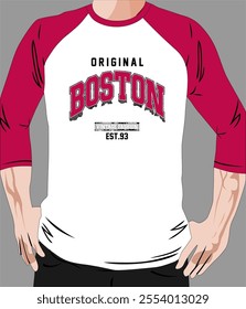 BOSTON Typography t-shirt Design Vector illustration.