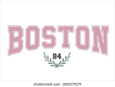 BOSTON typography vector art design hand drawn