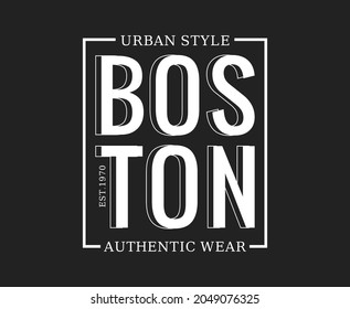 Boston Typography Vector T-shirt Design for print 
