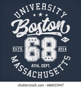 Boston University Massachusetts - Tee Design For Print