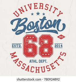 Boston University Massachusetts - Tee Design For Print