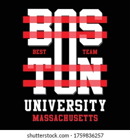 Boston university, t-shirt design fashion vector illustration, typgraphy design