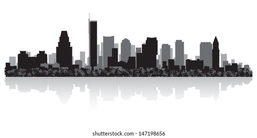 Boston USA city skyline silhouette vector illustration