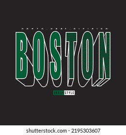 boston usa design typography vector illustration for print