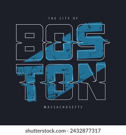 Ilustración vectorial y tipografía de Boston, perfecto para camisetas, sudaderas, estampados, etc.