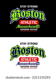 Boston vintage college varsity design, vector illustration