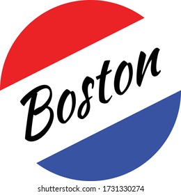 Boston Word Art with Red White and Blue Colors