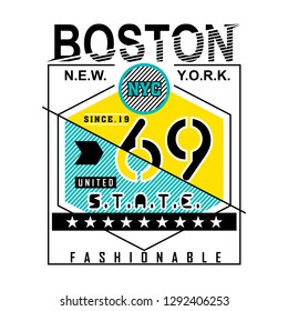 BOSTON/newyork typography design,vector illustration