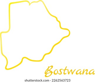 Bostwana golden gradient abstract map