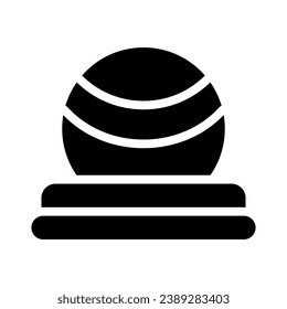 bosu ball glyph icon illustration vector graphic. Simple element illustration vector graphic, suitable for app, websites, and presentations isolated on white background