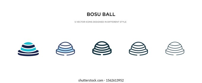 bosu ball icon in different style vector illustration. two colored and black bosu ball vector icons designed in filled, outline, line and stroke style can be used for web, mobile, ui