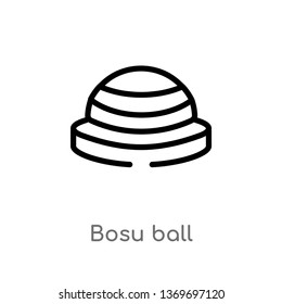 bosu ball vector line icon. Simple element illustration. bosu ball outline icon from gym and fitness concept. Can be used for web and mobile