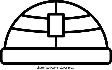 Bosu Ball Vector Line Icon Design
