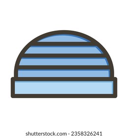 Bosu Ball Vector Thick Line Filled Colors Icon For Personal And Commercial Use.
