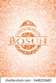 Bosun abstract orange mosaic emblem