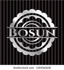 Bosun silver badge. Vector Illustration. Mosaic.