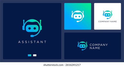 Bot assistant logo design template