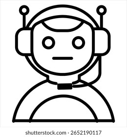 Asistente de bots Ilustración vectorial de iconos de contorno