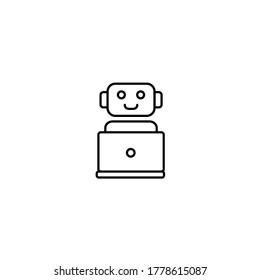 Bot assistant simple thin line icon vector illustration